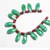 Natural Ruby Faceted Roundel and Emerald Faceted Pear Drops Briollette 13pc. and Size 3-14mm ~ Very Rare ~ Same Size
